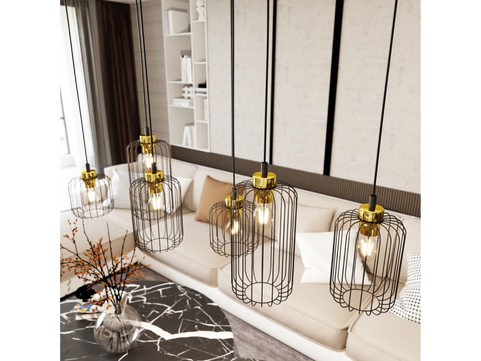 Lampa wisząca VANDER 6 BL GOLD