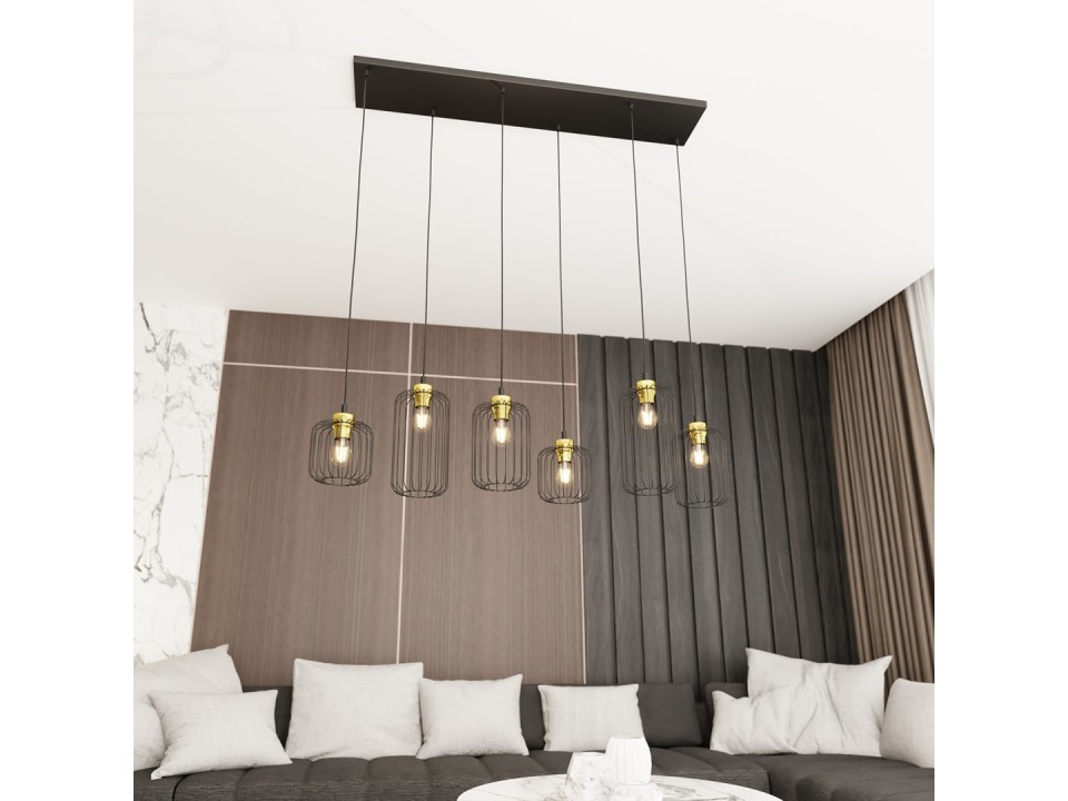 Lampa wisząca VANDER 6 BL GOLD