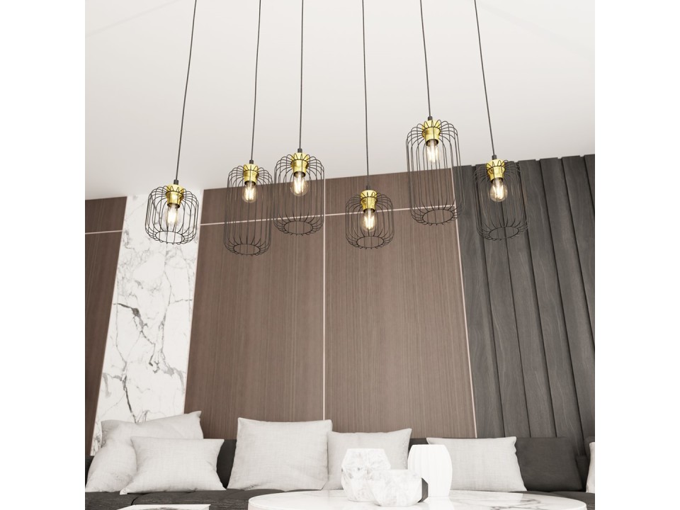 Lampa wisząca VANDER 6 BL GOLD