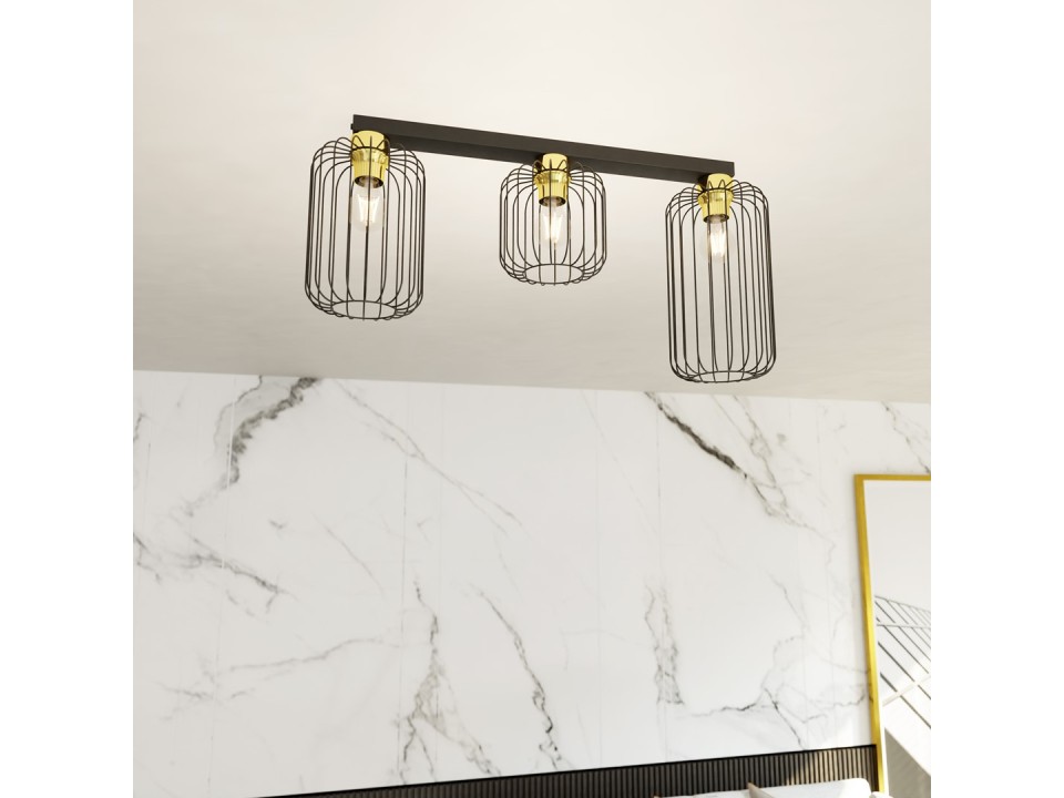 Lampa sufitowa BARN 3 BL GOLD