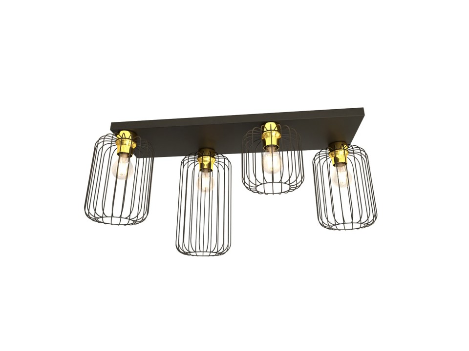 Lampa sufitowa BARN 4 BL GOLD