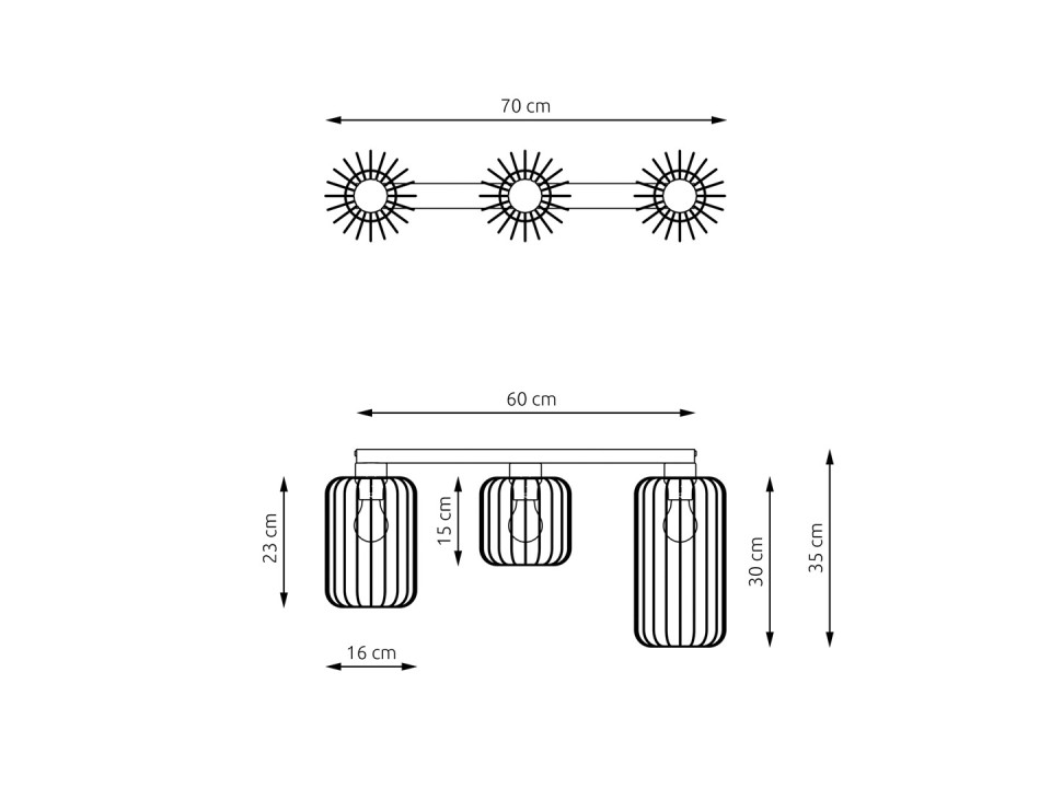 Lampa sufitowa BARN 3 BL