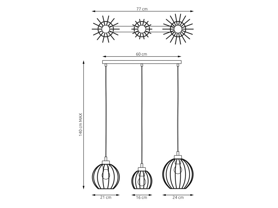 Lampa wisząca NANDO 3 BL