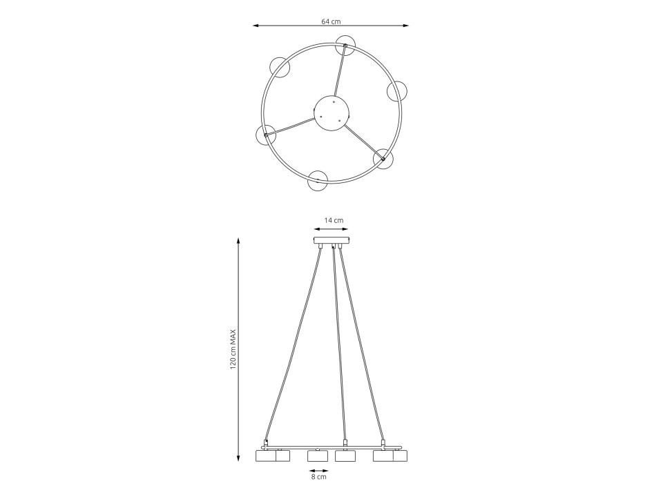 Lampa wisząca STARLIT 6 BL