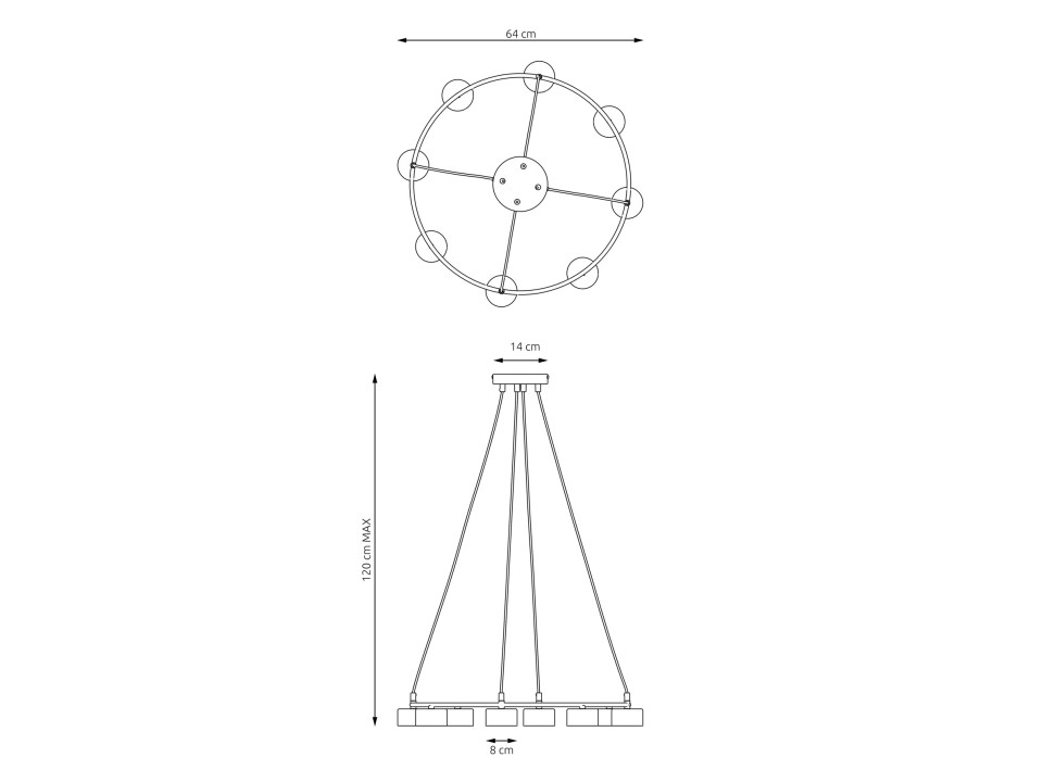 Lampa wisząca STARLIT 8 BL