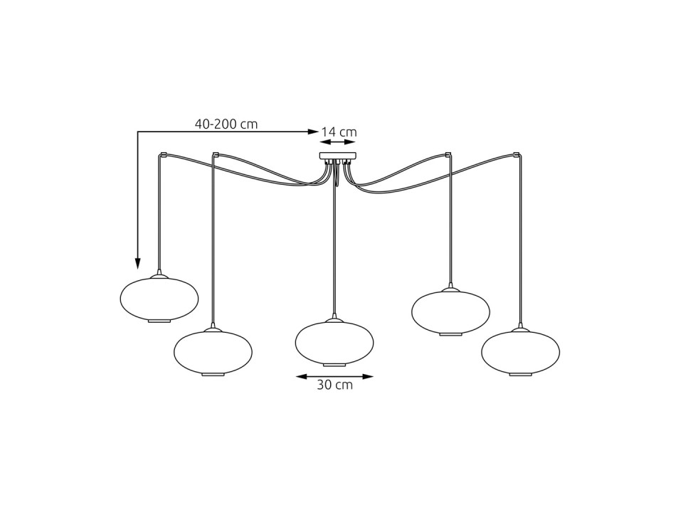 Lampa wisząca ORIGO 5 BL OPAL