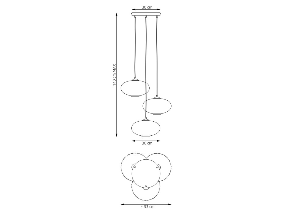 Lampa wisząca COCO 3 BL PREM  OPAL