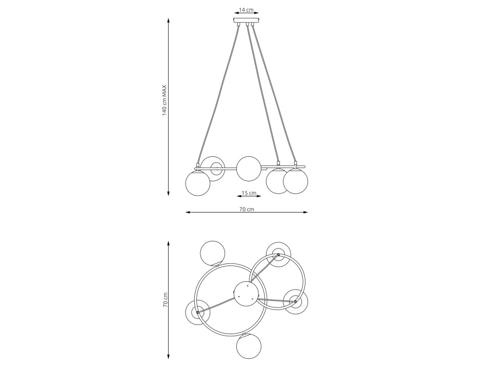 Lampa sufitowa LIBRA 5 BL MIX