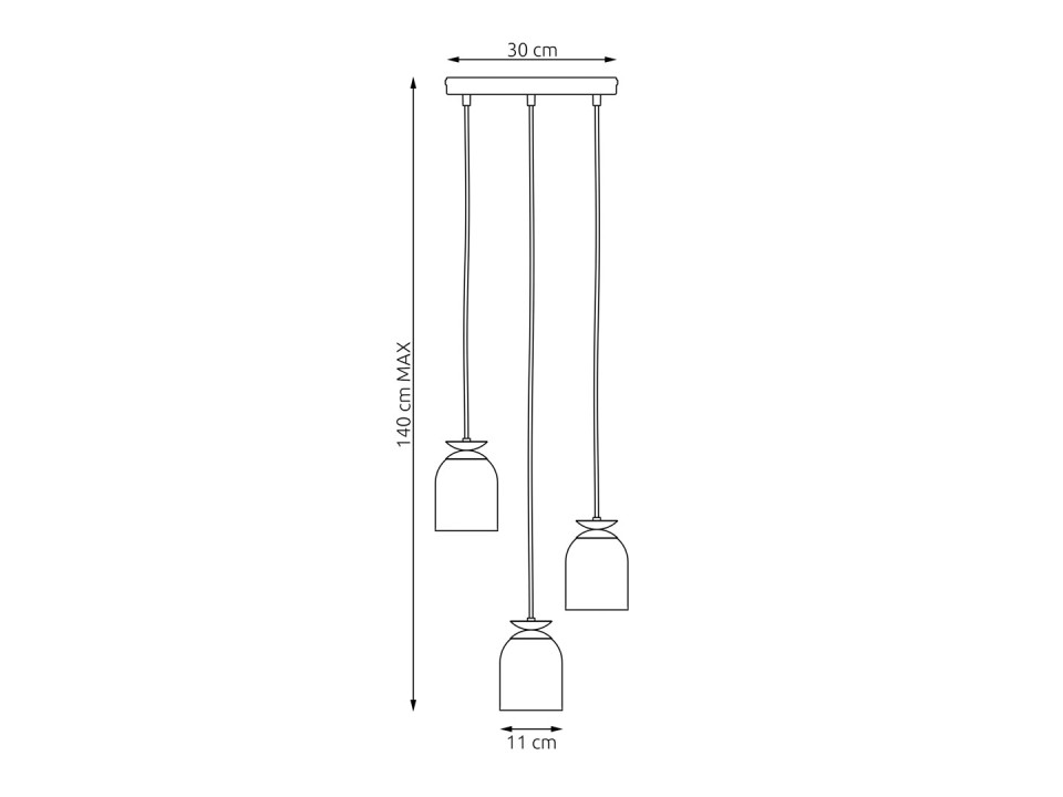 Lampa wisząca TARGET 3 PREM BL