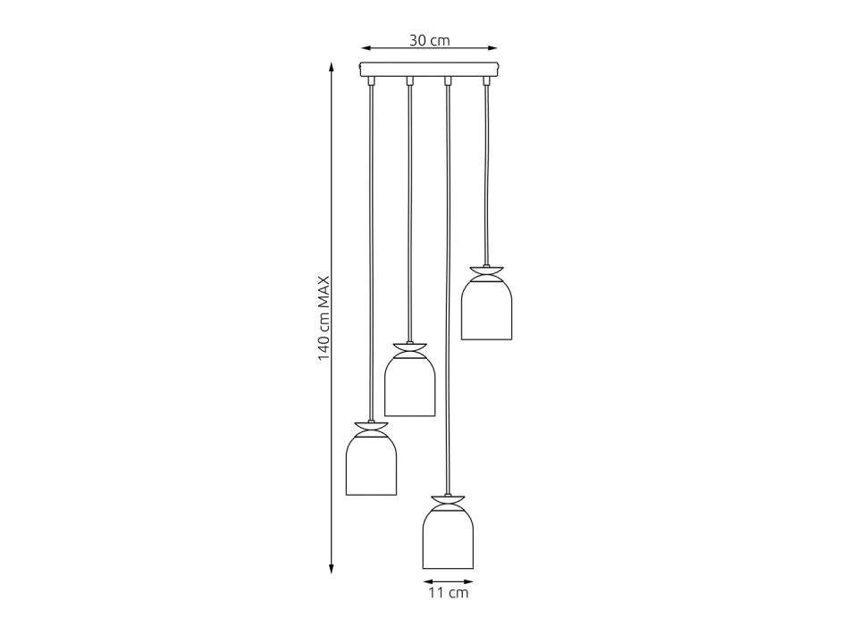 Lampa wisząca TARGET 4 PREM BL