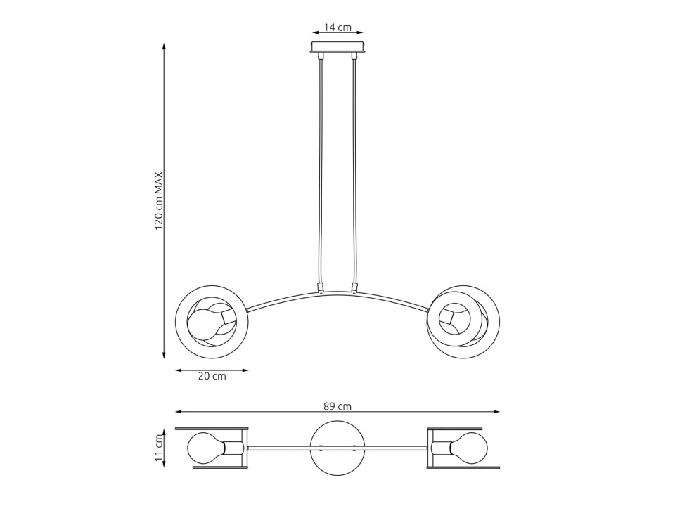 Lampa wisząca SKIVA 2 BL