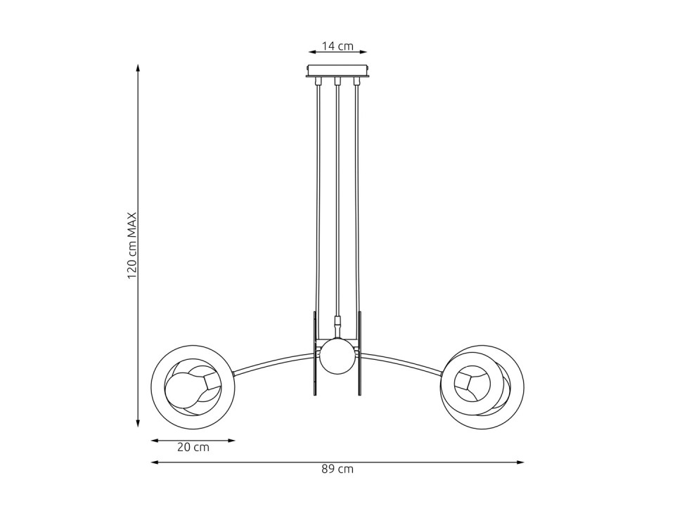 Lampa wisząca SKIVA 4 BL