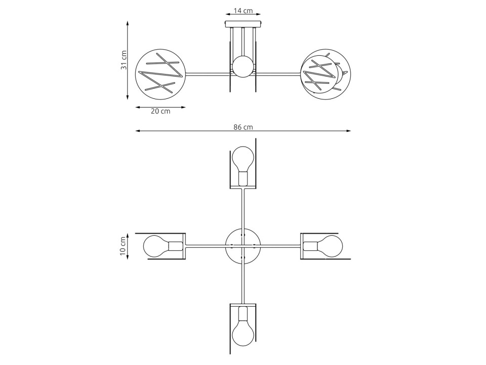 Lampa sufitowa FRICK 4 WH
