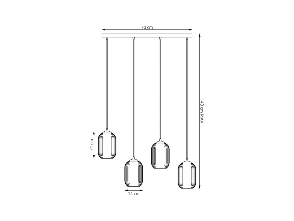 Lampa wisząca VERDI 4 BL GRAFIT