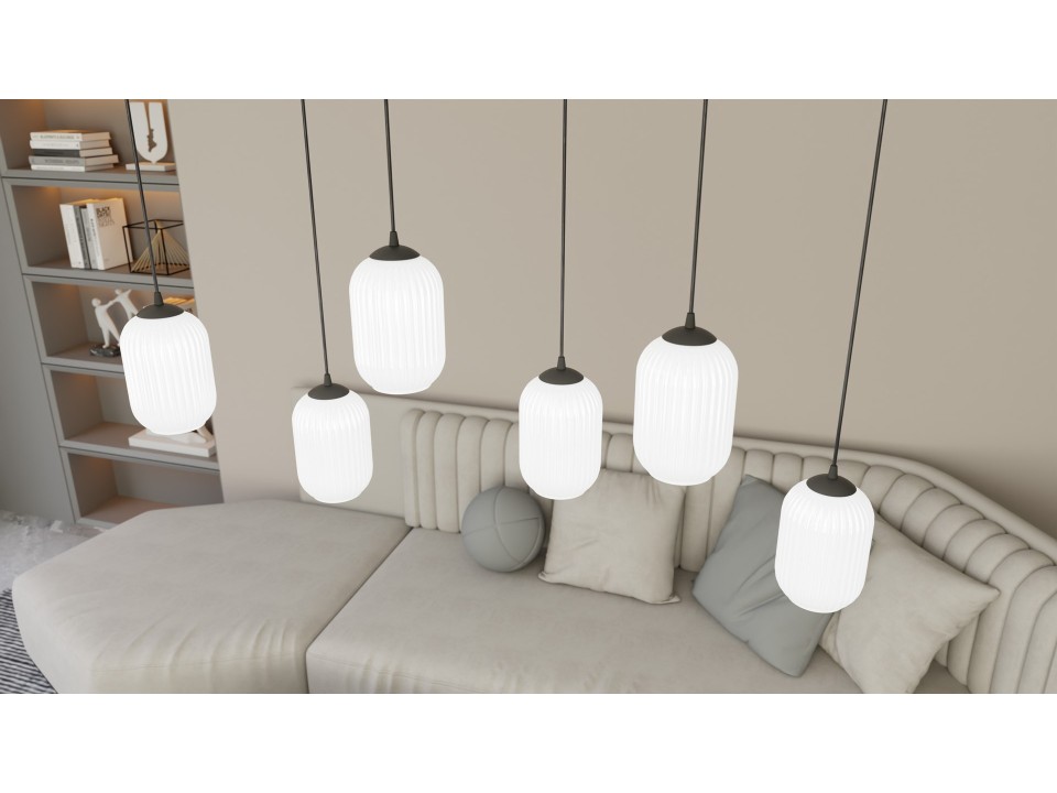 Lampa wisząca VERDI 6 BL OPAL
