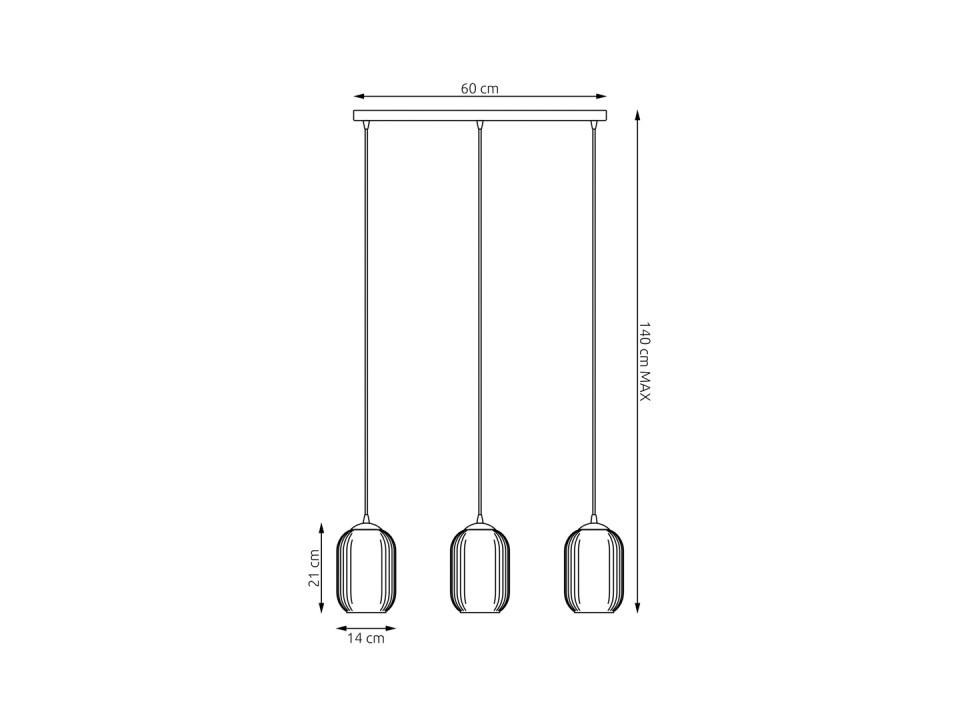 Lampa wisząca VERDI 3 BL MIX