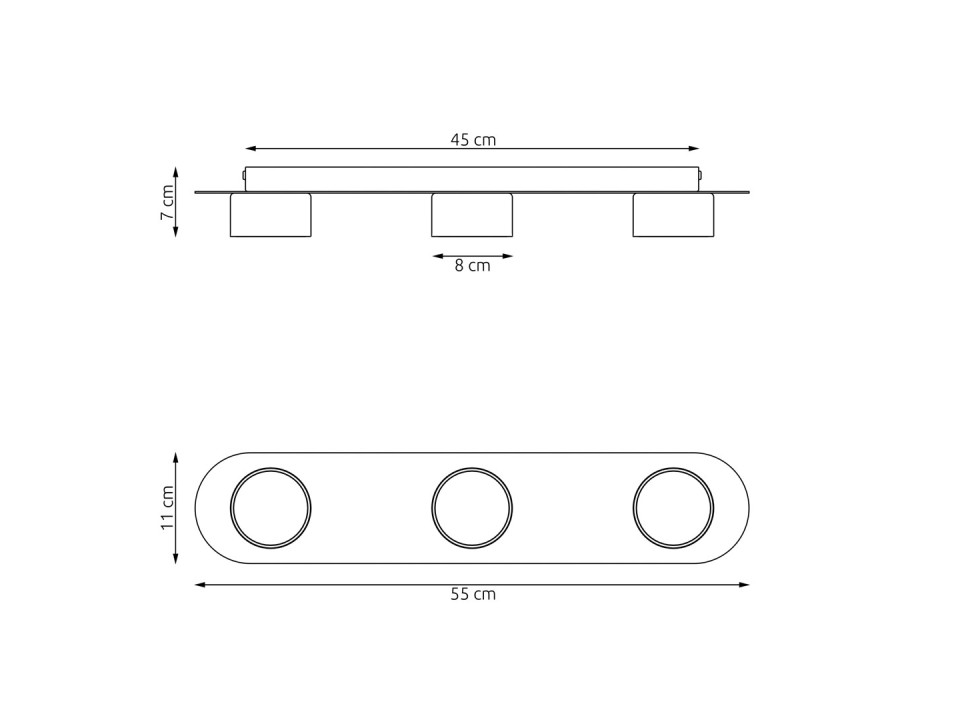 Lampa sufitowa DIAZ 3 BL