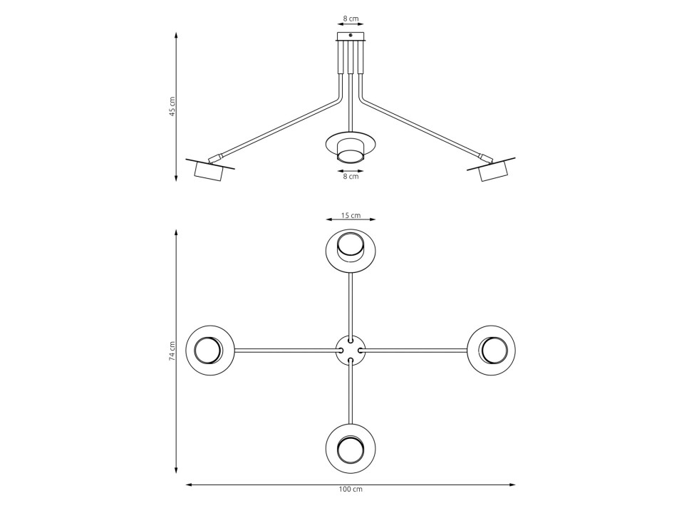 Lampa wisząca MIZU 4 BL