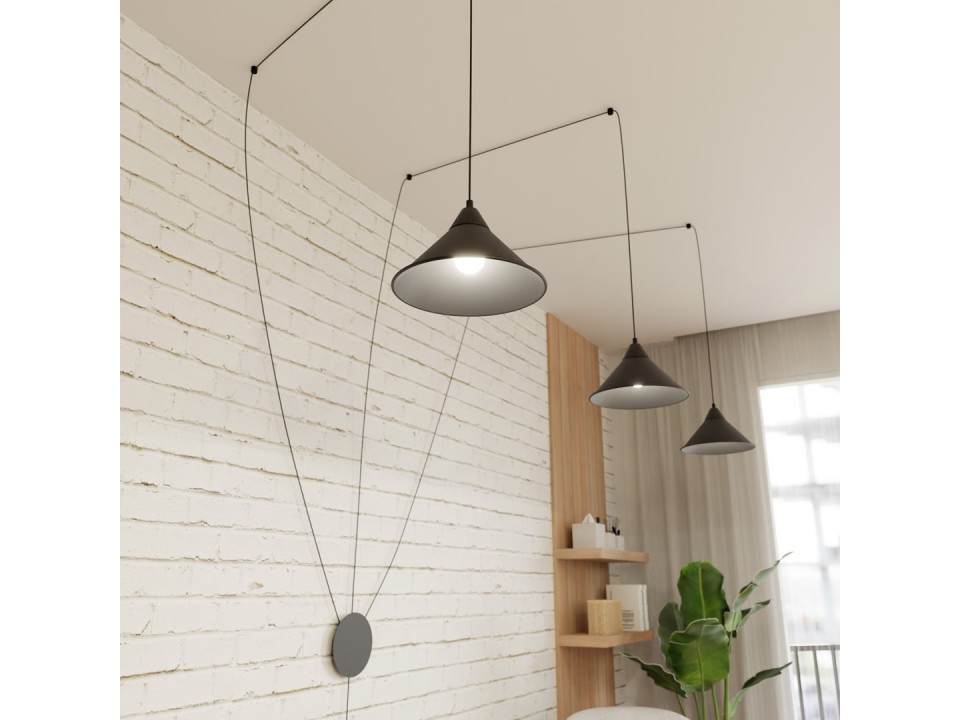 Lampa wisząca ABRAMO 3 BLACK