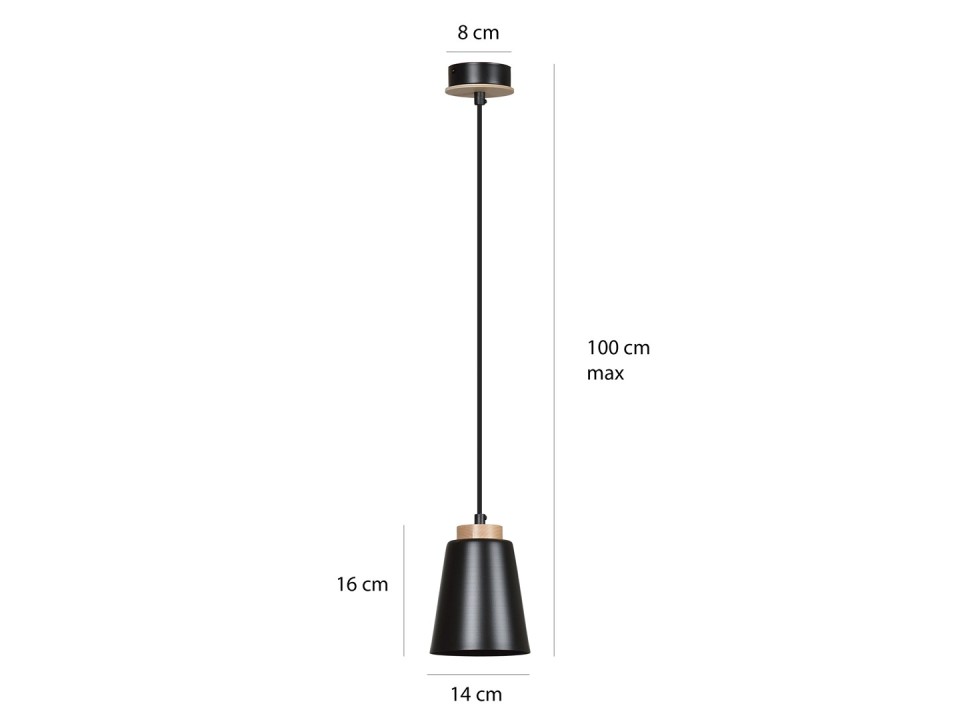 Lampa wisząca BOLERO 1 BLACK