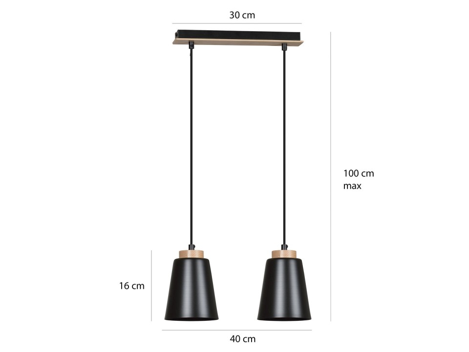 Lampa wisząca BOLERO 2 BLACK