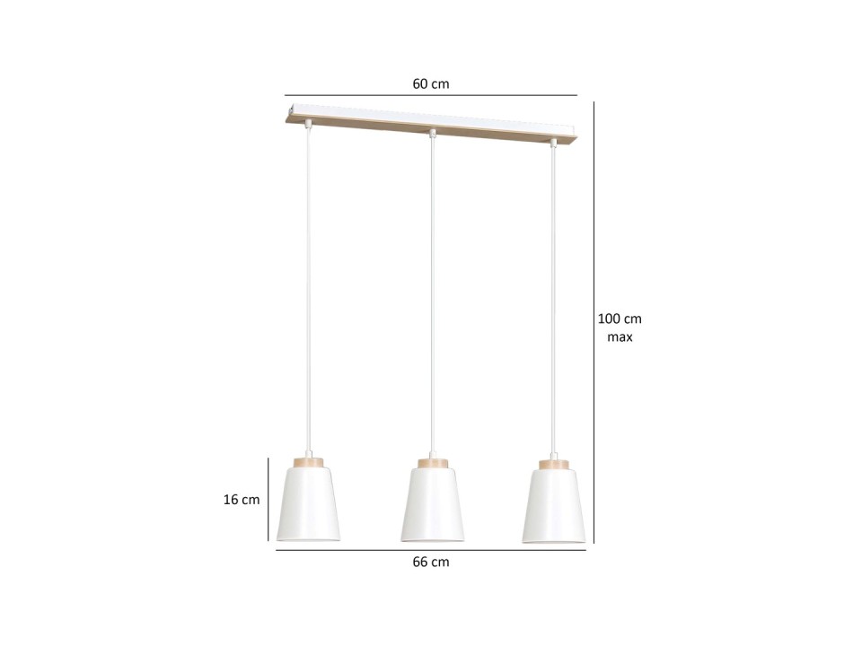 Lampa wisząca BOLERO 3 WHITE