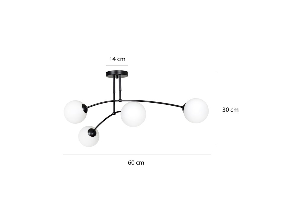 Lampa sufitowa PREGOS 4 BLACK