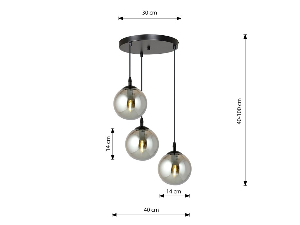 Lampa wisząca COSMO 3 BL PREMIUM GRAFIT