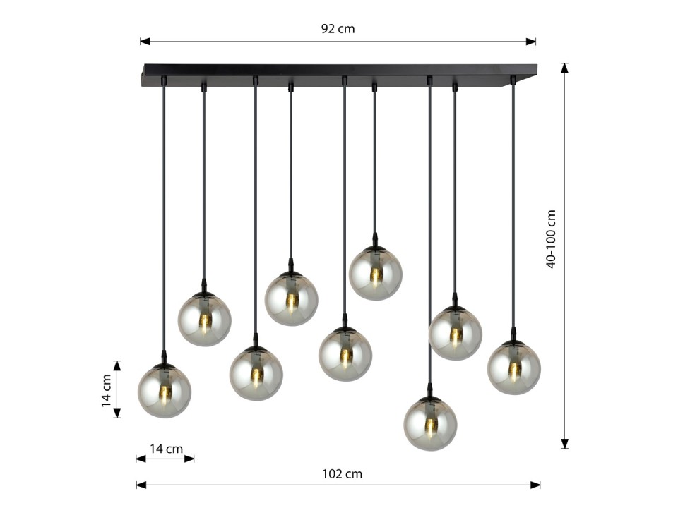 Lampa wisząca COSMO 9 BL GRAFIT