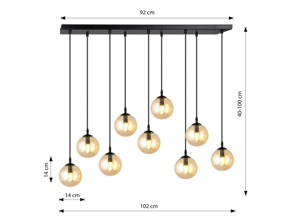 Lampa wisząca COSMO 9 BL MIODOWY