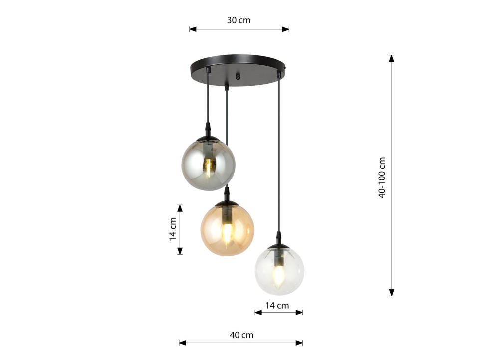 Lampa wisząca COSMO 3 BL PREMIUM MIX