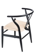 Krzesło Wicker Naturalne Czarny inspirow ane Wishbone - d2design