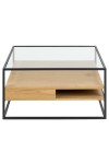 Stolik kawowy Randolf szkło/dąb - ACTONA