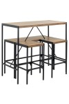 Zestaw Bahamas stół barowy i hokery dąb rustykalny - ACTONA