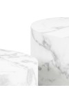 Zestaw 2 stolików Dice okrągłe marmur biały - ACTONA