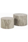 Zestaw 2 stolików Dice okrągłe marmur szary - ACTONA