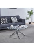 Stolik kawowy Amber 90cm transparentny/ chrom - Intesi