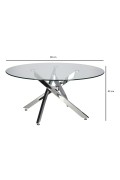 Stolik kawowy Amber 90cm transparentny/ chrom - Intesi