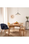Fotel Celeste granatowy/nogi naturalne - Nordivo