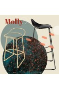 Krzesło barowe Molly czarne Low - Intesi