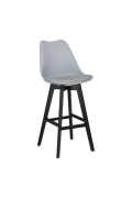 Stołek barowy Norden wood black high PP szary - Intesi