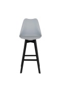 Stołek barowy Norden wood black high PP szary - Intesi