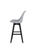 Stołek barowy Norden wood black high PP szary - Intesi