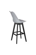 Stołek barowy Norden wood black high PP szary - Intesi