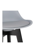 Stołek barowy Norden wood black high PP szary - Intesi
