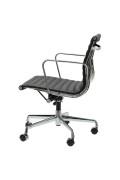 Fotel biurowy CH1171T czarna skóra,chrom - d2design