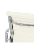 Fotel biurowy CH1171T biała skóra,chrom - d2design