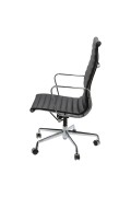 Fotel biurowy CH1191T czarna skóra/chrom - d2design
