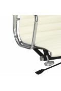 Fotel biurowy CH1191T biała skóra/chrom - d2design