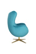 Fotel Jajo Velvet Gold niebieski - d2design